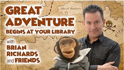 magician brian richards with monkey puppet
